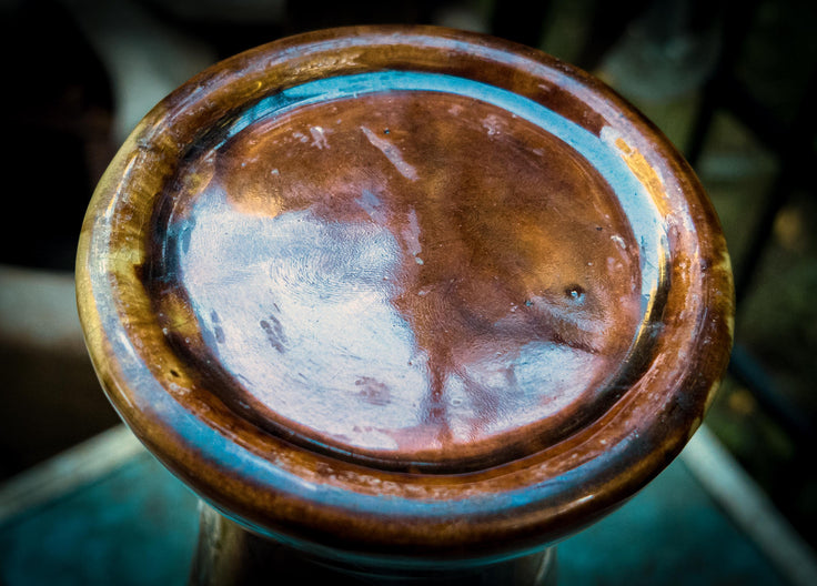 Mid-century Polish design Ceramic Brown and Green Vase