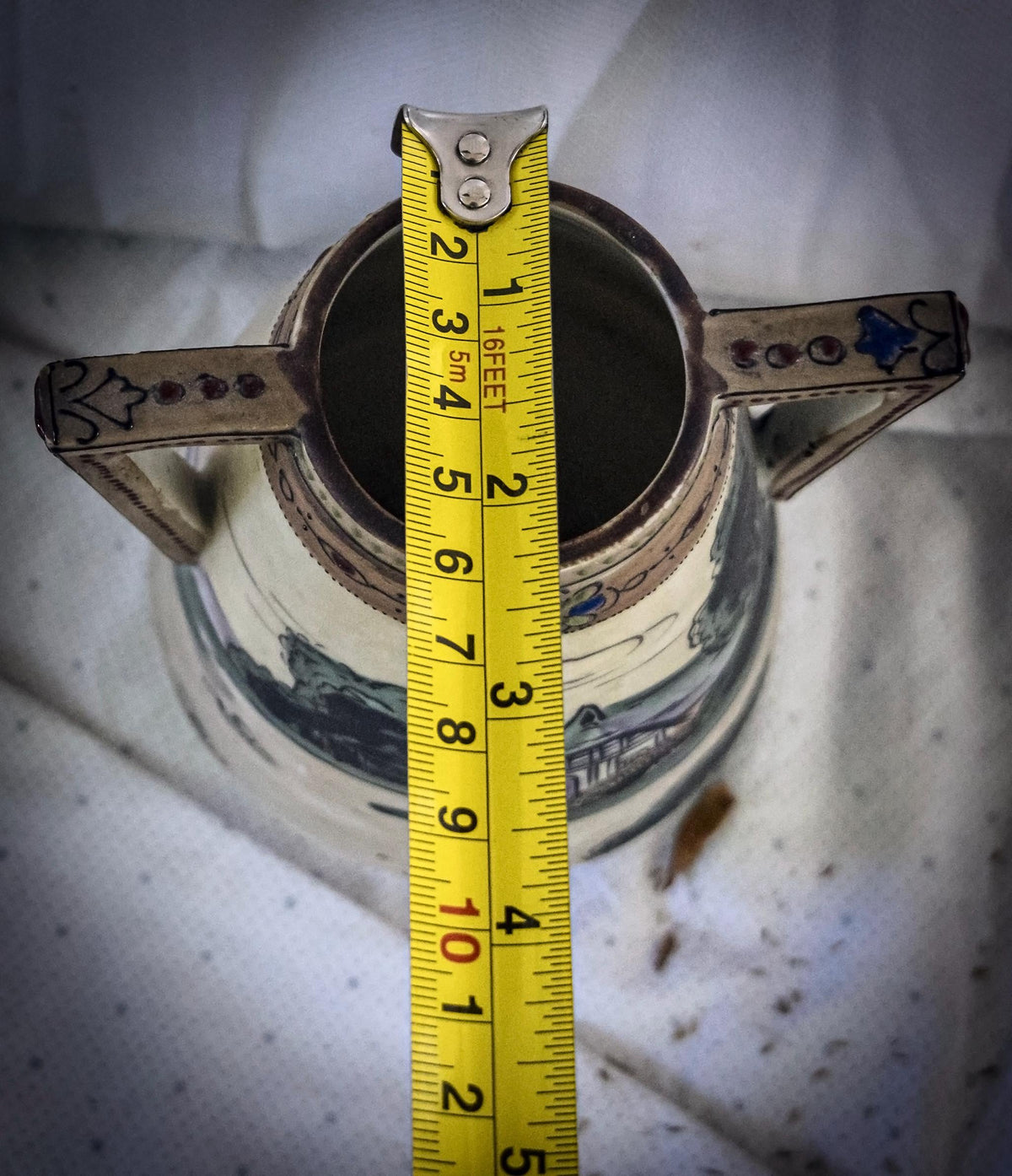 Antique ceramic two-handled jug or pitcher-Nippon
