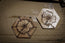 Hand-Burned Floral Leather Keychain, Hexagon flower bag Charm, Botanical Pyrography Key Fob, Unique Gift for Nature Lovers.